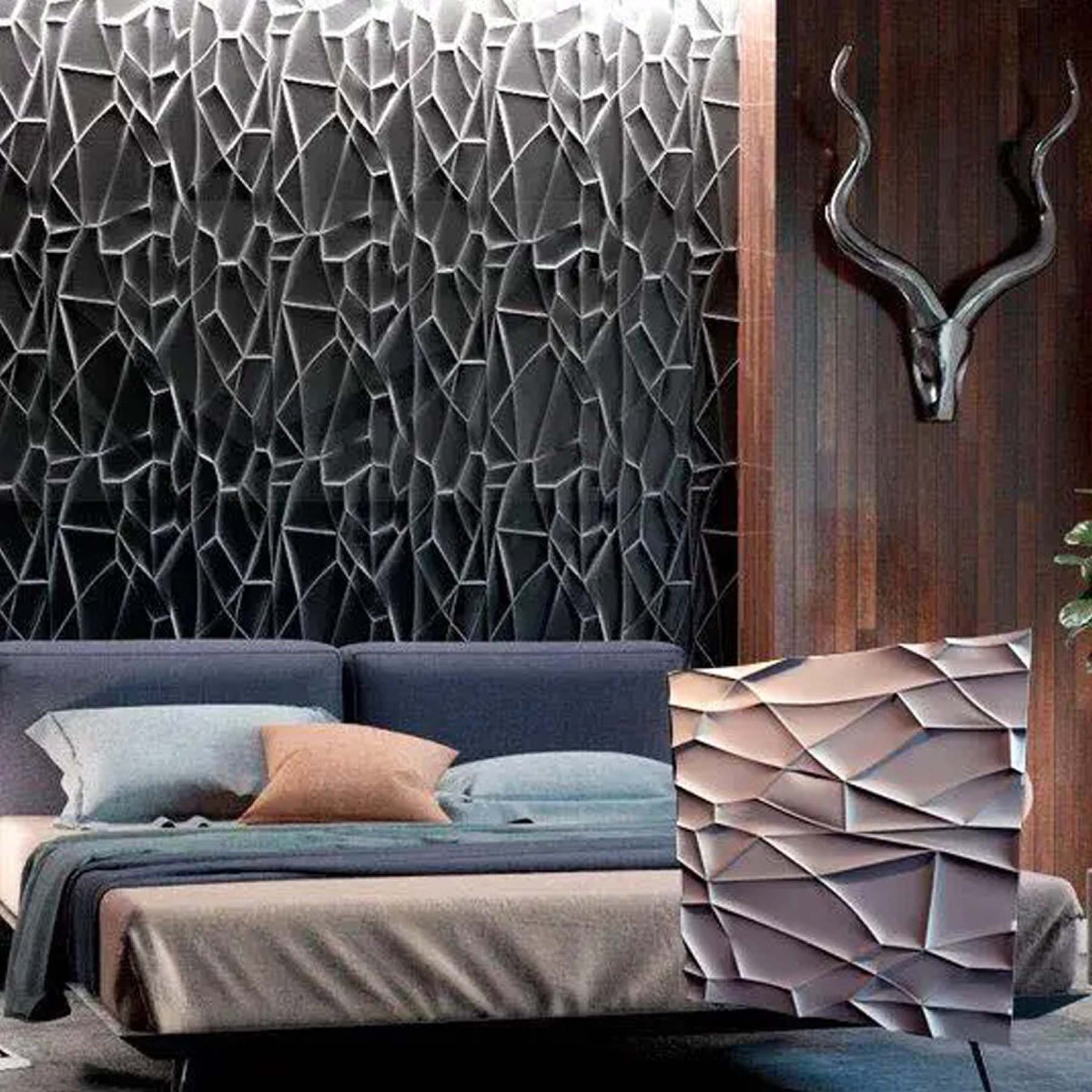 Гіпсова 3D панель Рок (Rock) 500x500 мм