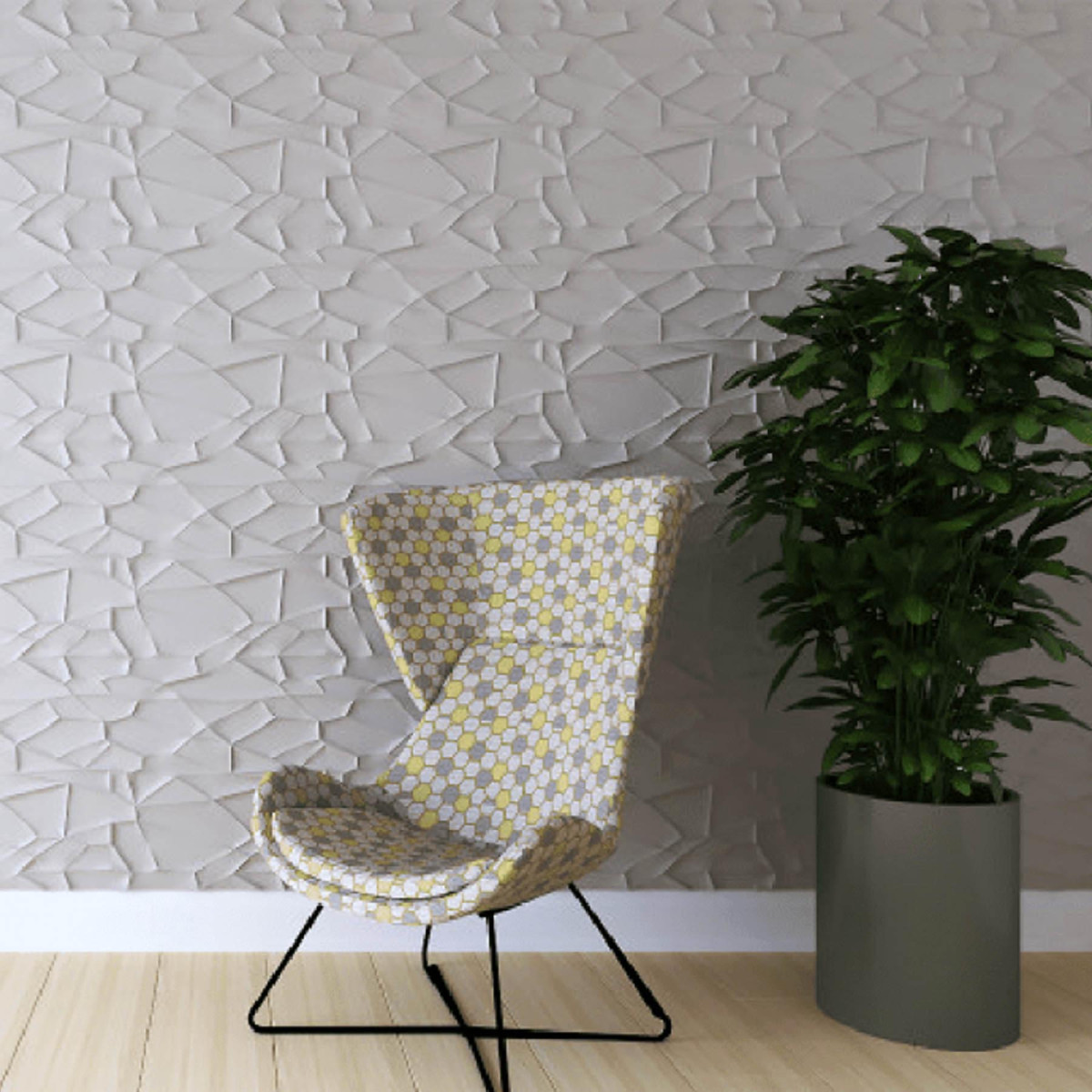 Гіпсова 3D панель Рок (Rock) 500x500 мм