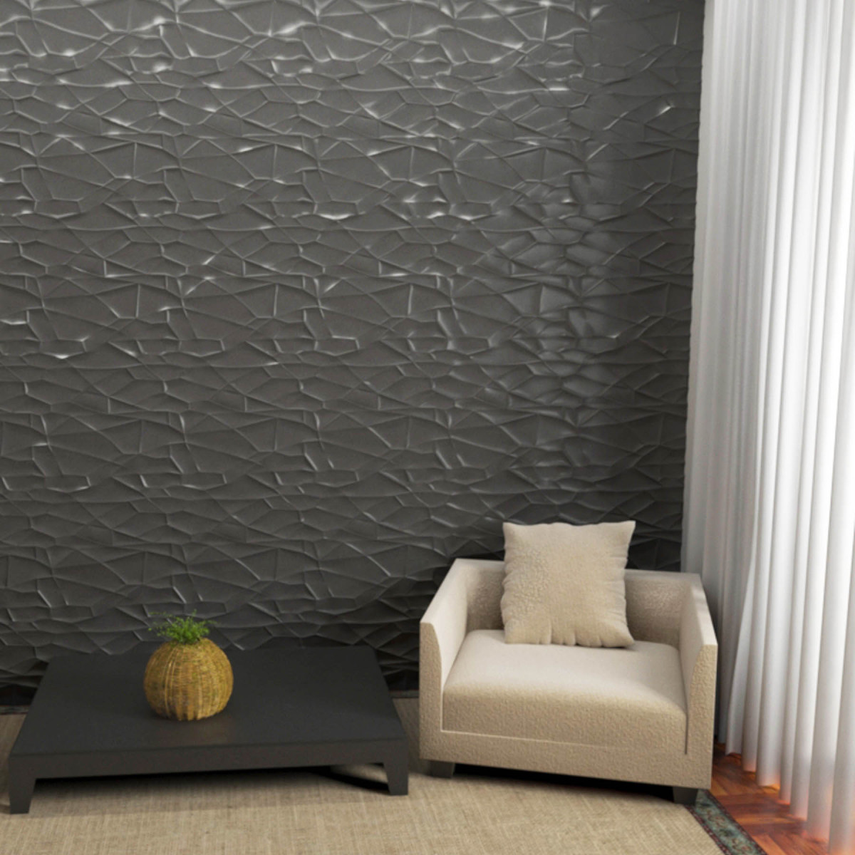 Гіпсова 3D панель Рок (Rock) 500x500 мм