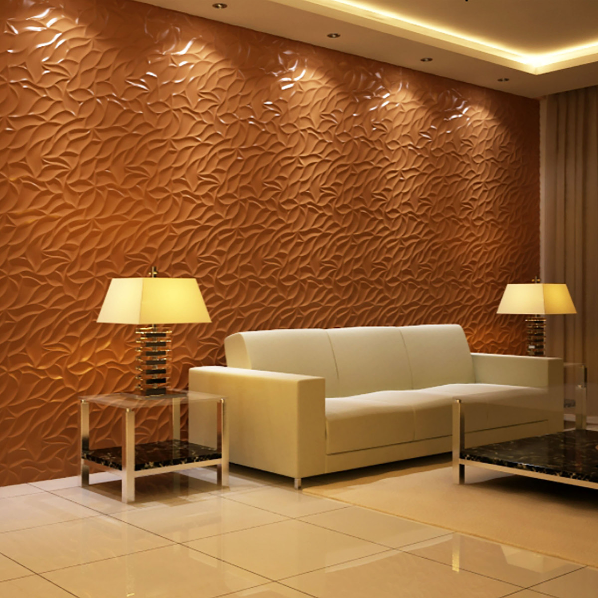 Декоративна гіпсова 3Д панель «Листва» 