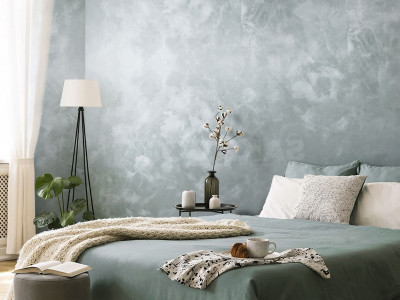 Декоративна штукатурка в спальні