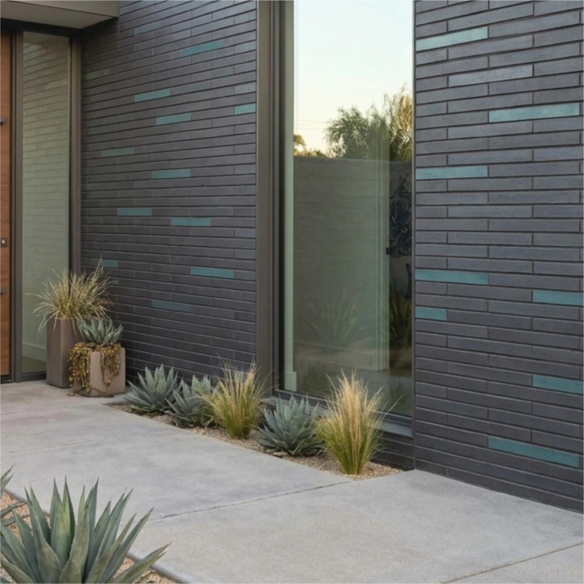 Клінкерна фасадна плитка Рігель Крафт Графіт + Оксид міді (мікс 10:1)