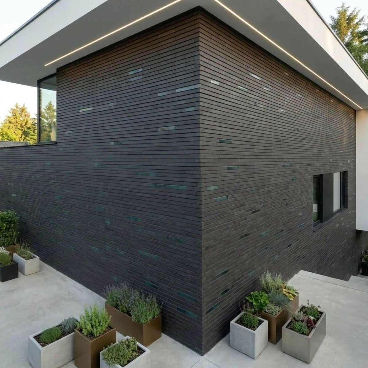 Клінкерна фасадна плитка Рігель Крафт Графіт + Оксид міді (мікс 10:1)