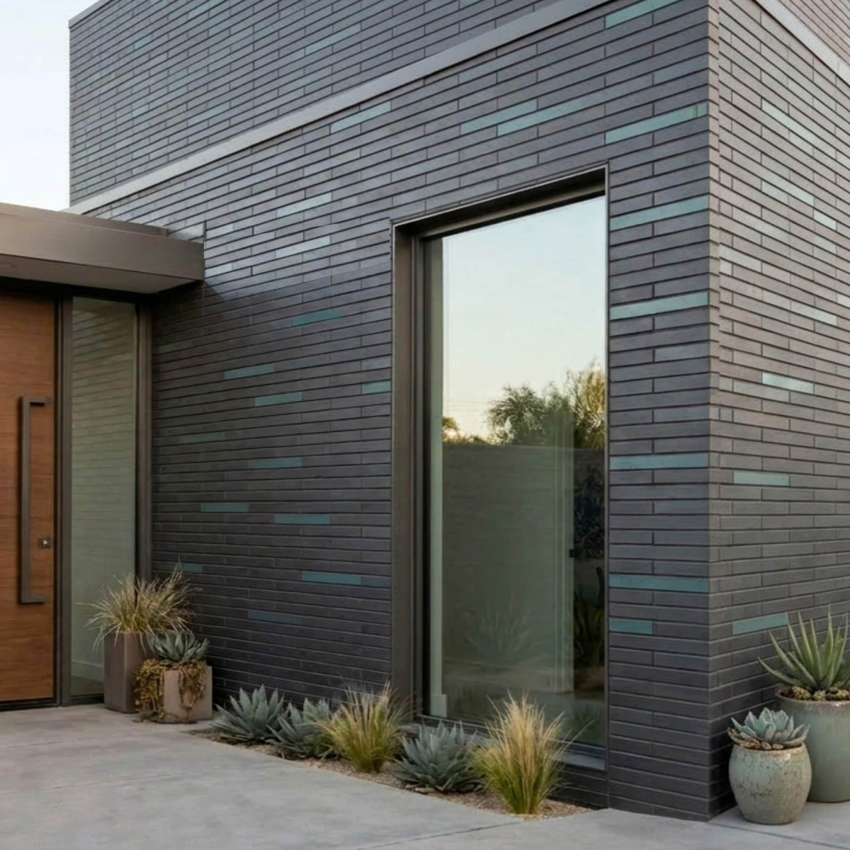 Клінкерна фасадна плитка Рігель Крафт Графіт + Оксид міді (мікс 10:1)