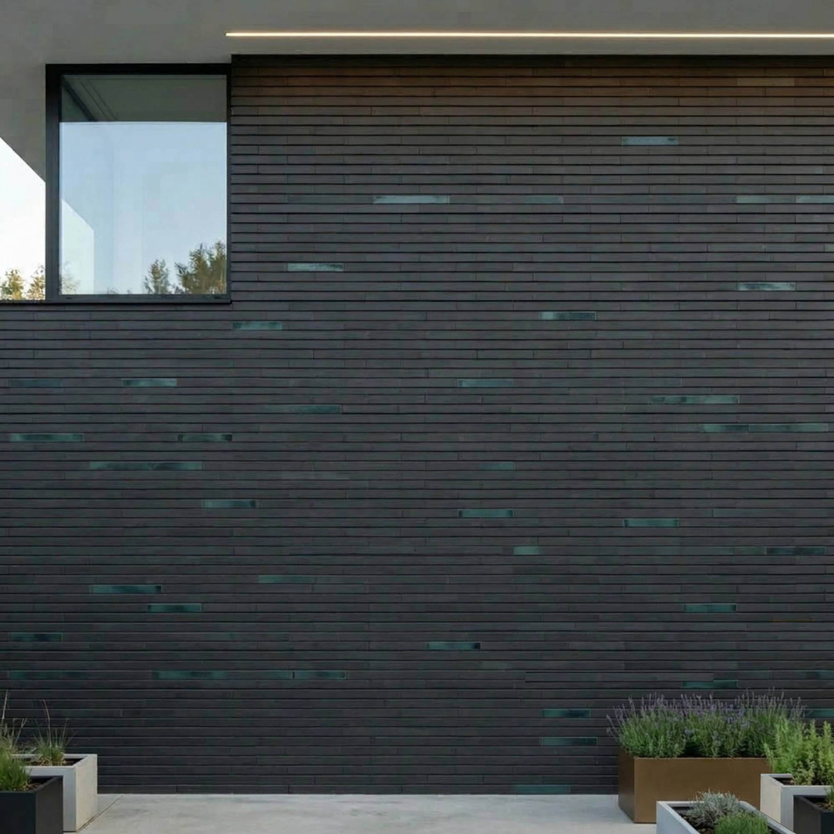 Клінкерна фасадна плитка Рігель Крафт Графіт + Оксид міді (мікс 10:1)