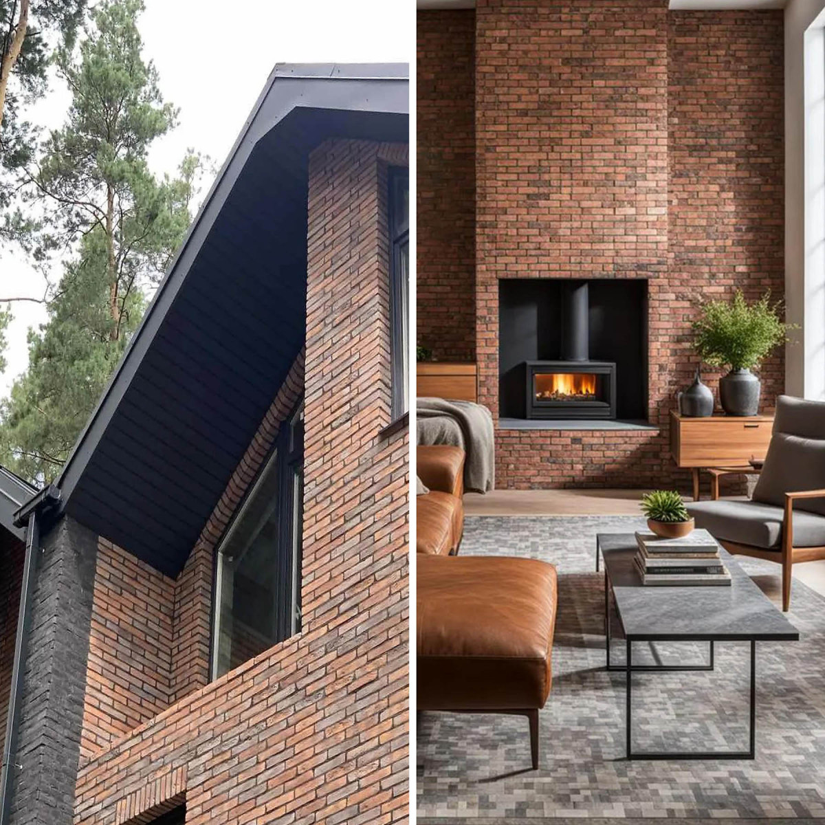 Декоративна плитка Рустик Бельгійська коричнева для фасаду