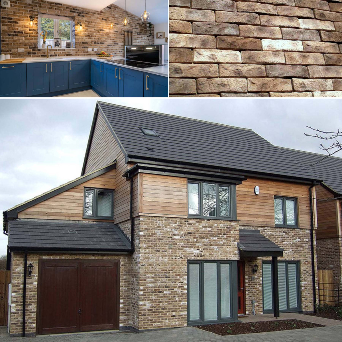 Фасадна декоративна цегла Рустик кольору Каштан