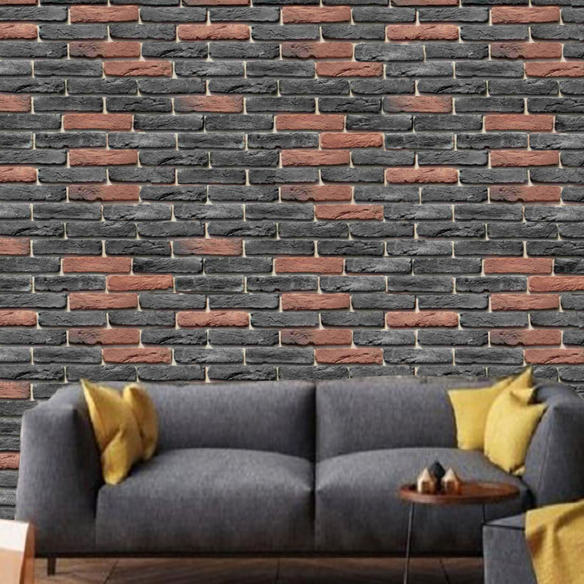 Декоративна плитка Стара Прага колір «Графітово-Бордовий мікс»