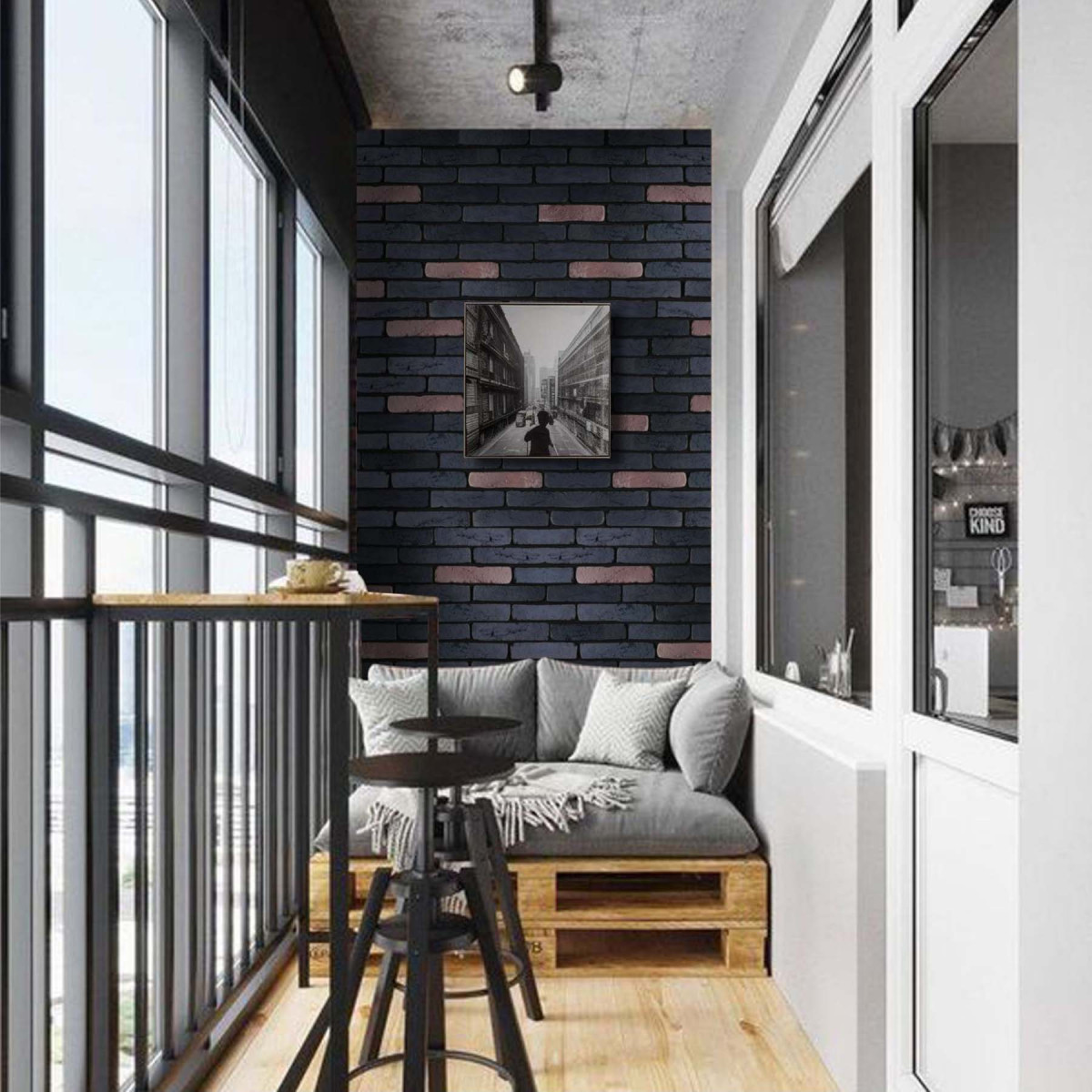 Декоративна фасадна плитка Стара Прага Графіт-Каштан мікс