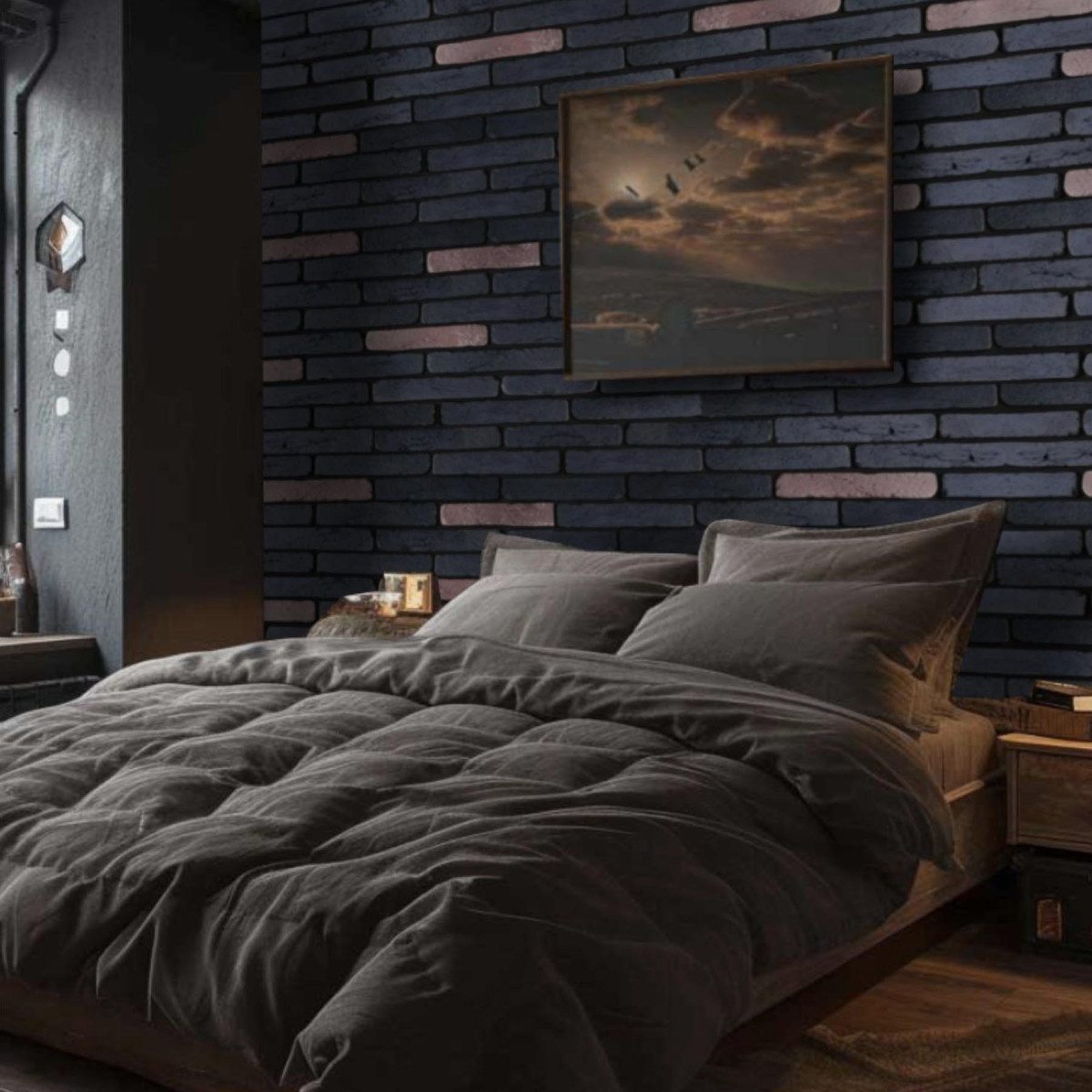 Декоративна фасадна плитка Стара Прага Графіт-Каштан мікс