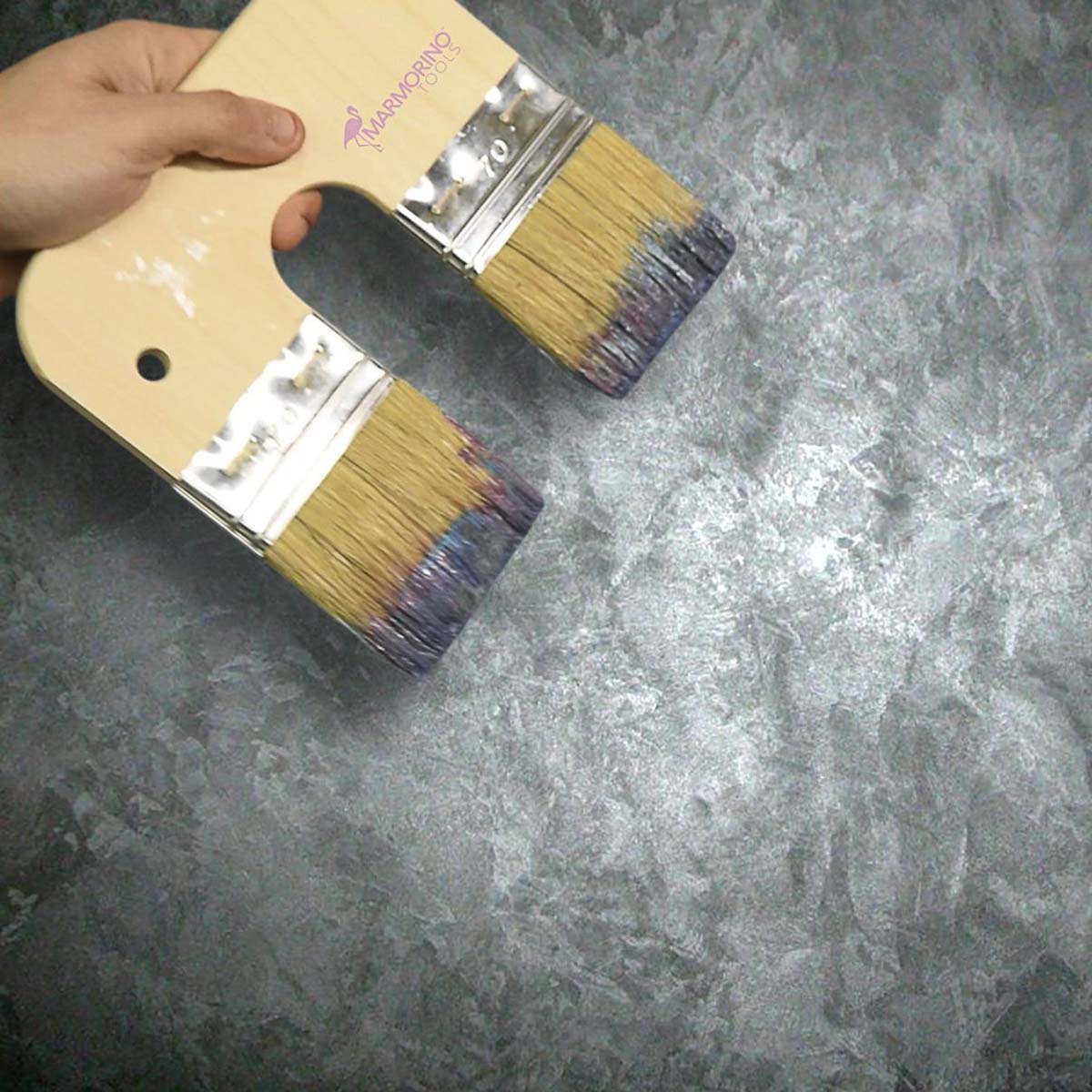 Подвійний пензель-щітка Marmorino Tools Double Brosse - 180x160 мм