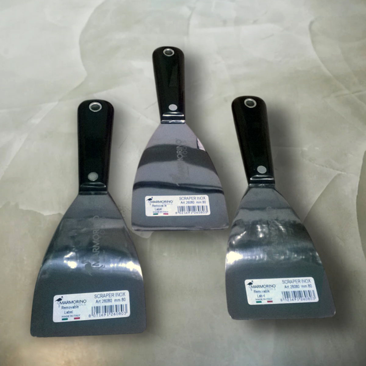 Шпатель Scraper Inox з заокругленими кутами - 80 мм «Marmorino Tools»