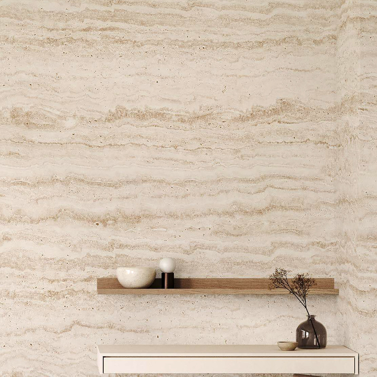 Travertino Calce Bianco Декоративна штукатурка (біла база) 18 кг