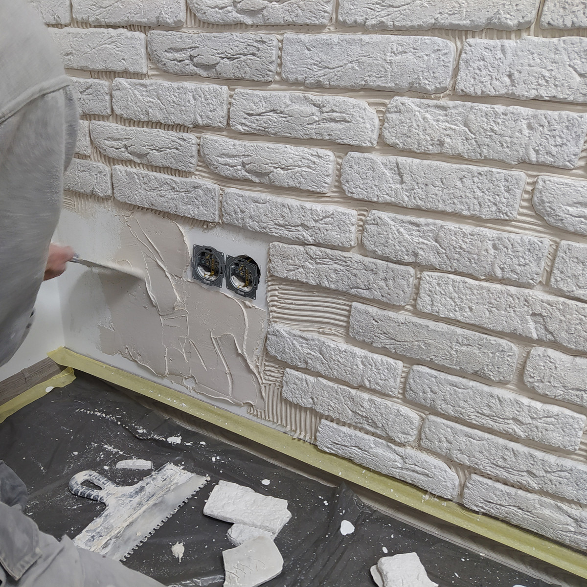 Гіпсова плитка «Лофт» Біла 1 кв.м