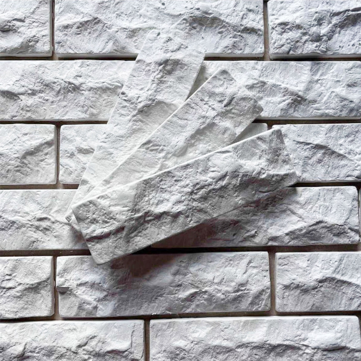 Гіпсова плитка Мармур колотий білий 0,5 кв.м