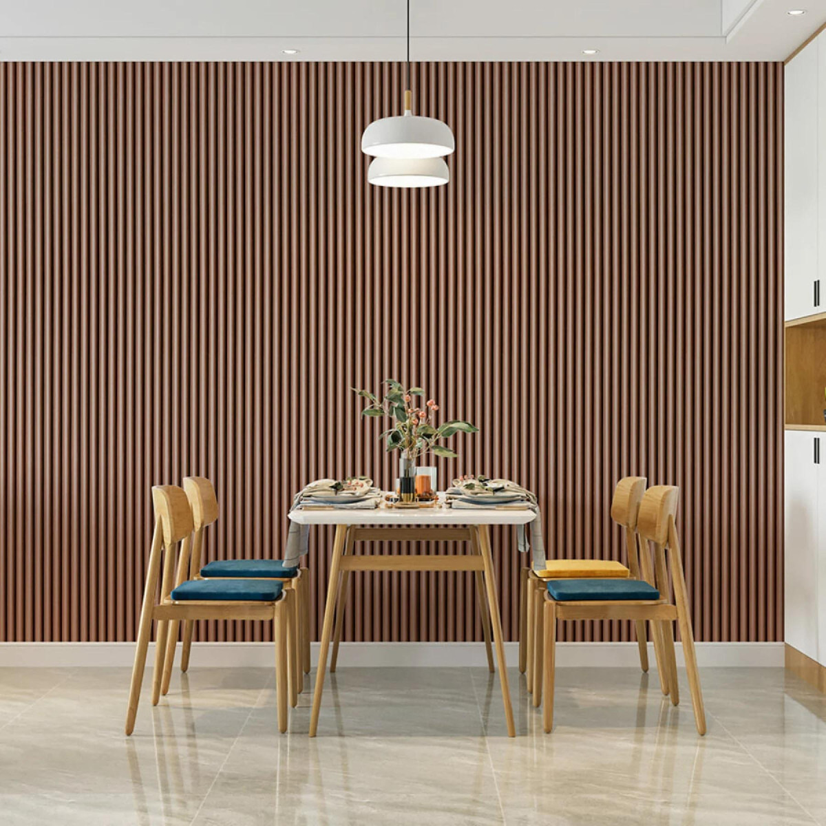 Рейка декоративна WPC кругла стінова 3000х152х15мм Каштан SW-00001872