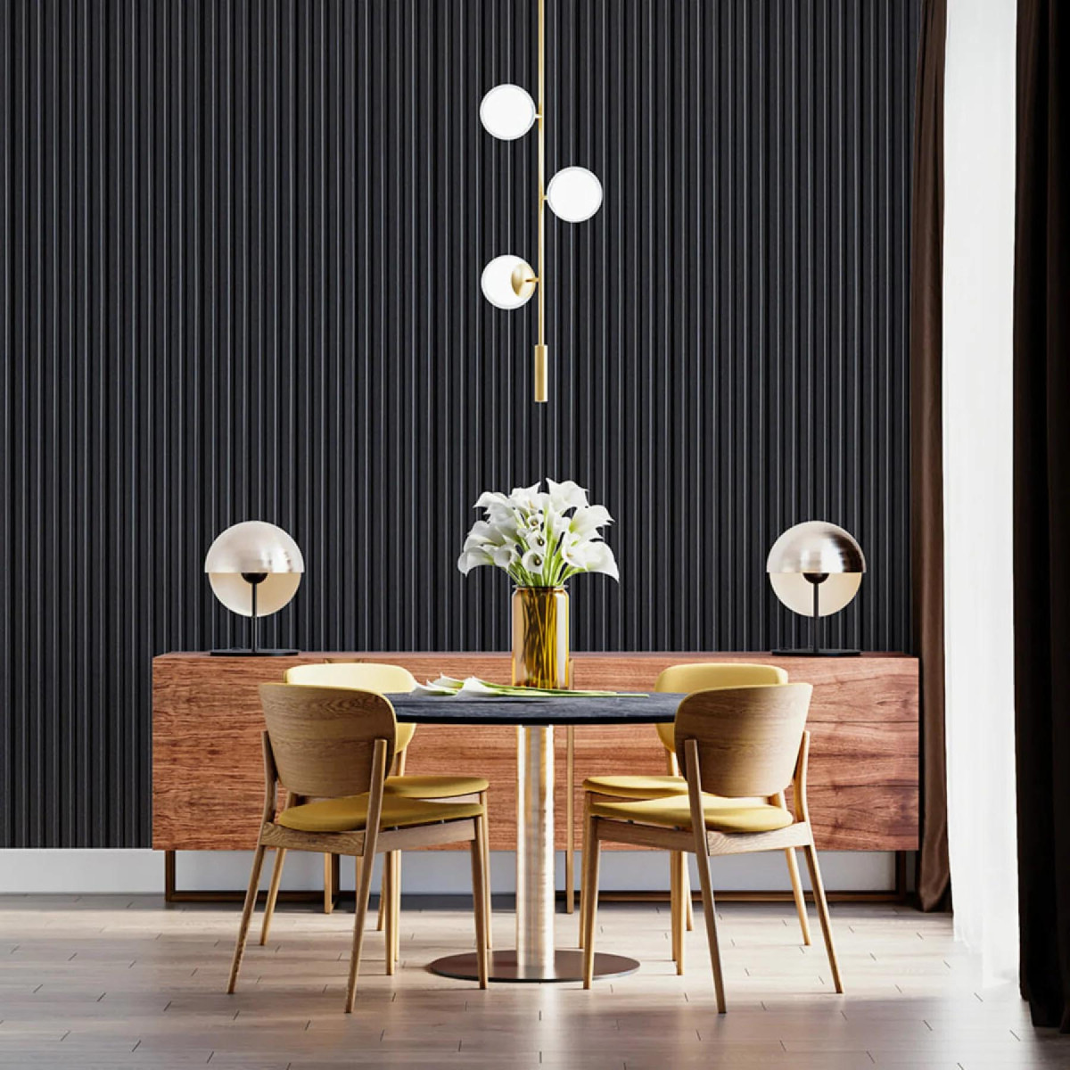 Рейка декоративна WPC стінова 3000х150х9мм Антрацит SW-00001869