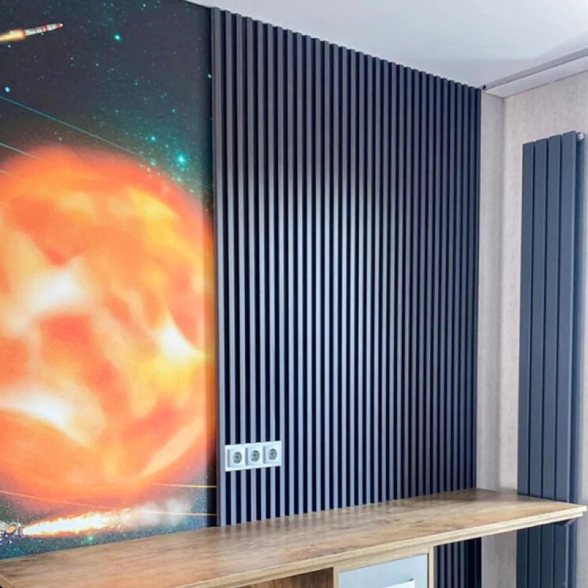 Рейка декоративна WPC стінова 3000x160x23мм Графіт SW-00001529