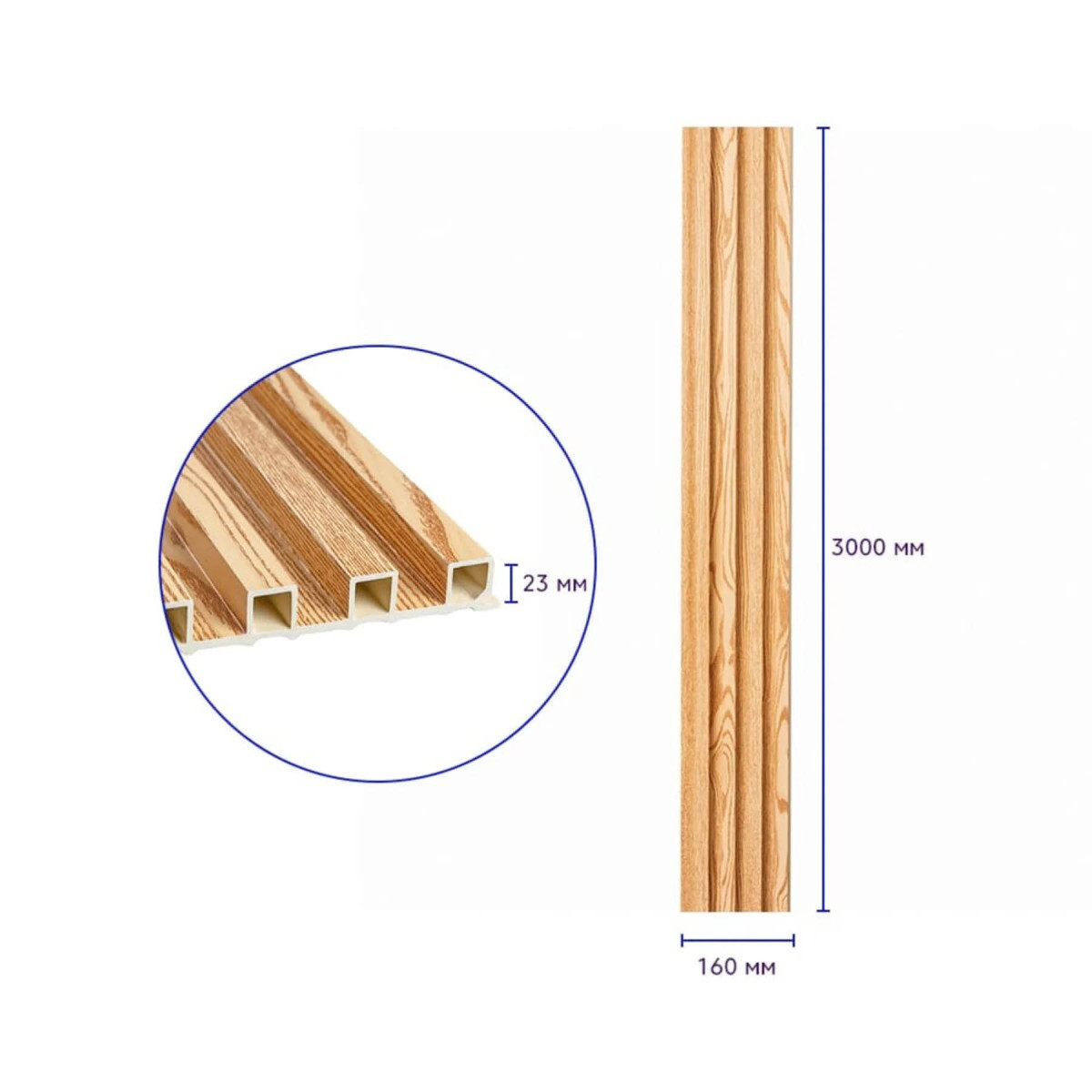 Рейка декоративна WPC стінова 3000x160x23мм Сосна SW-00001526