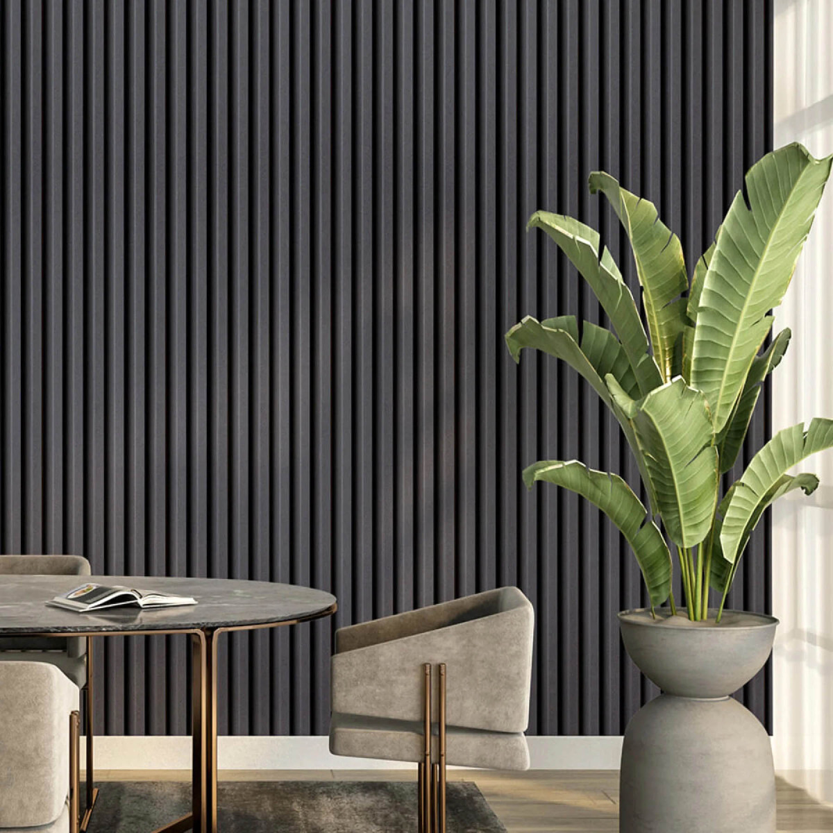 Рейка декоративна WPC стінова 3000x160x23мм Чорна SW-00001861