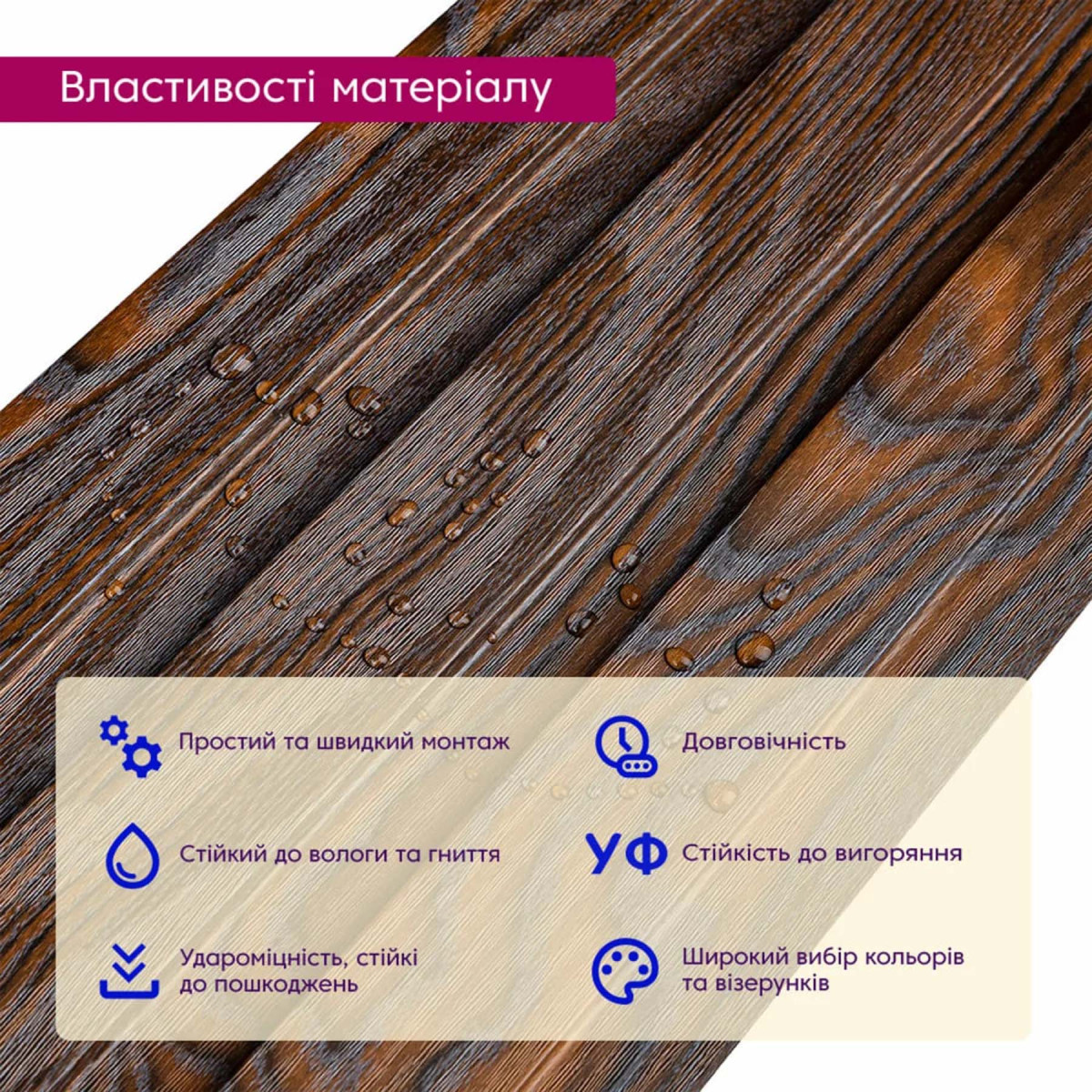 Рейка декоративна WPC стінова 2900x200x11мм SW-00003008 Морений дуб