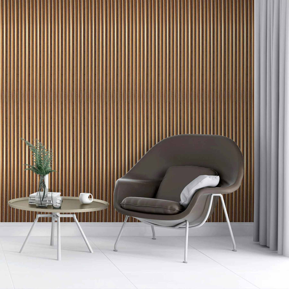 Рейка декоративна PS під коричневу шкіру з бронзою 2900х120х12 мм SW-00002135