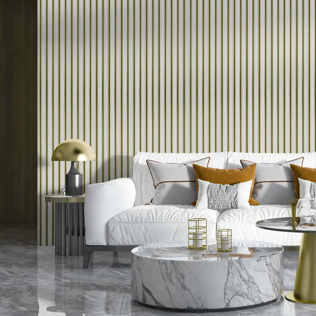 Рейка декоративна PS Під білу шкіру із золотом 2900х120х12мм SW-00002130