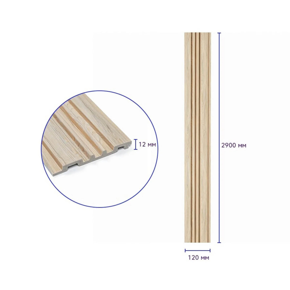 Інтер'єрна рейка PS Пісочне дерево 2900х120х12мм SW-00002130