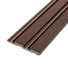 Рейка декоративна PS 2900x120x12мм Темний горіх із золотом SW-00002131