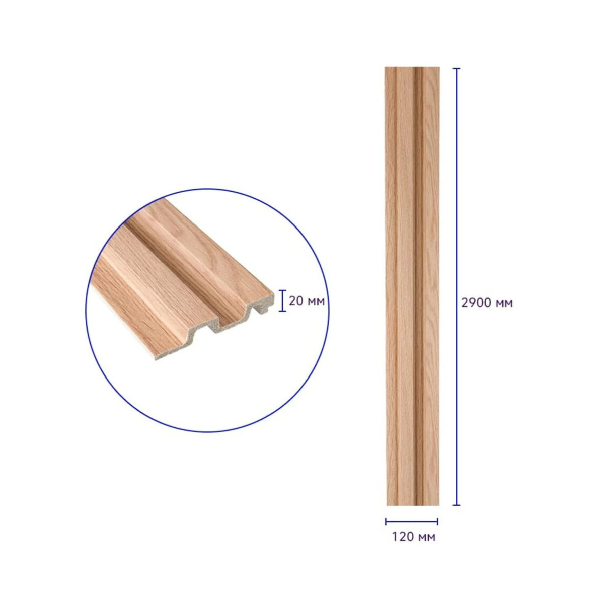 Декоративна рейка PS 2900х120х20мм Бук SW-00002145