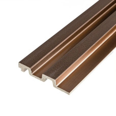 Рейка декоративна PS 2900x120x20мм Коричнева шкіра з бронзою SW-00002147