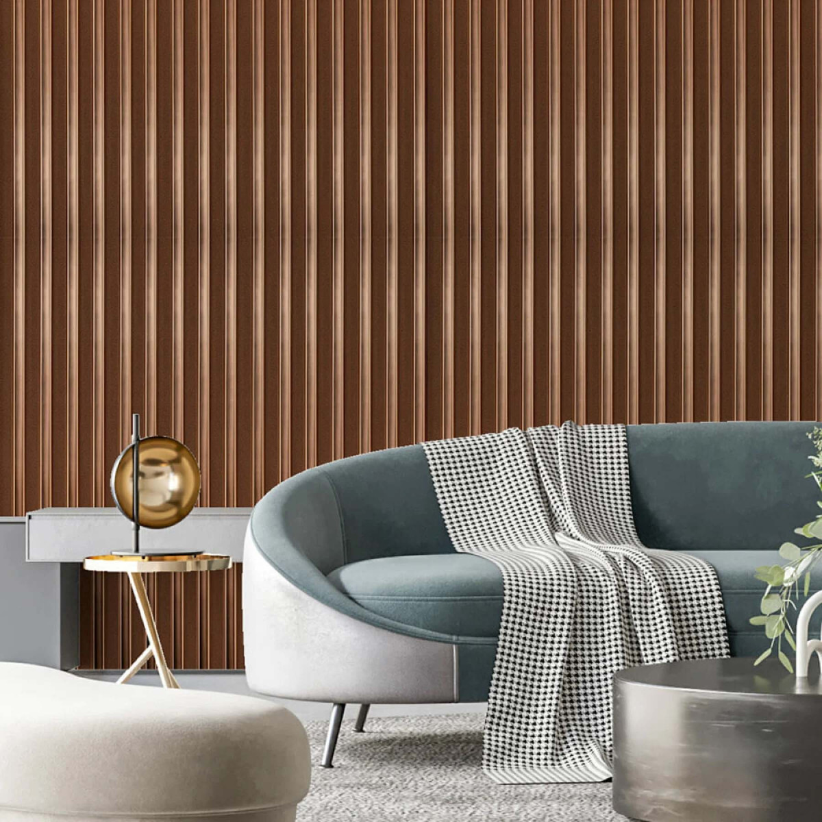 Рейка декоративна PS 2900x120x20мм Коричнева шкіра з бронзою SW-00002147