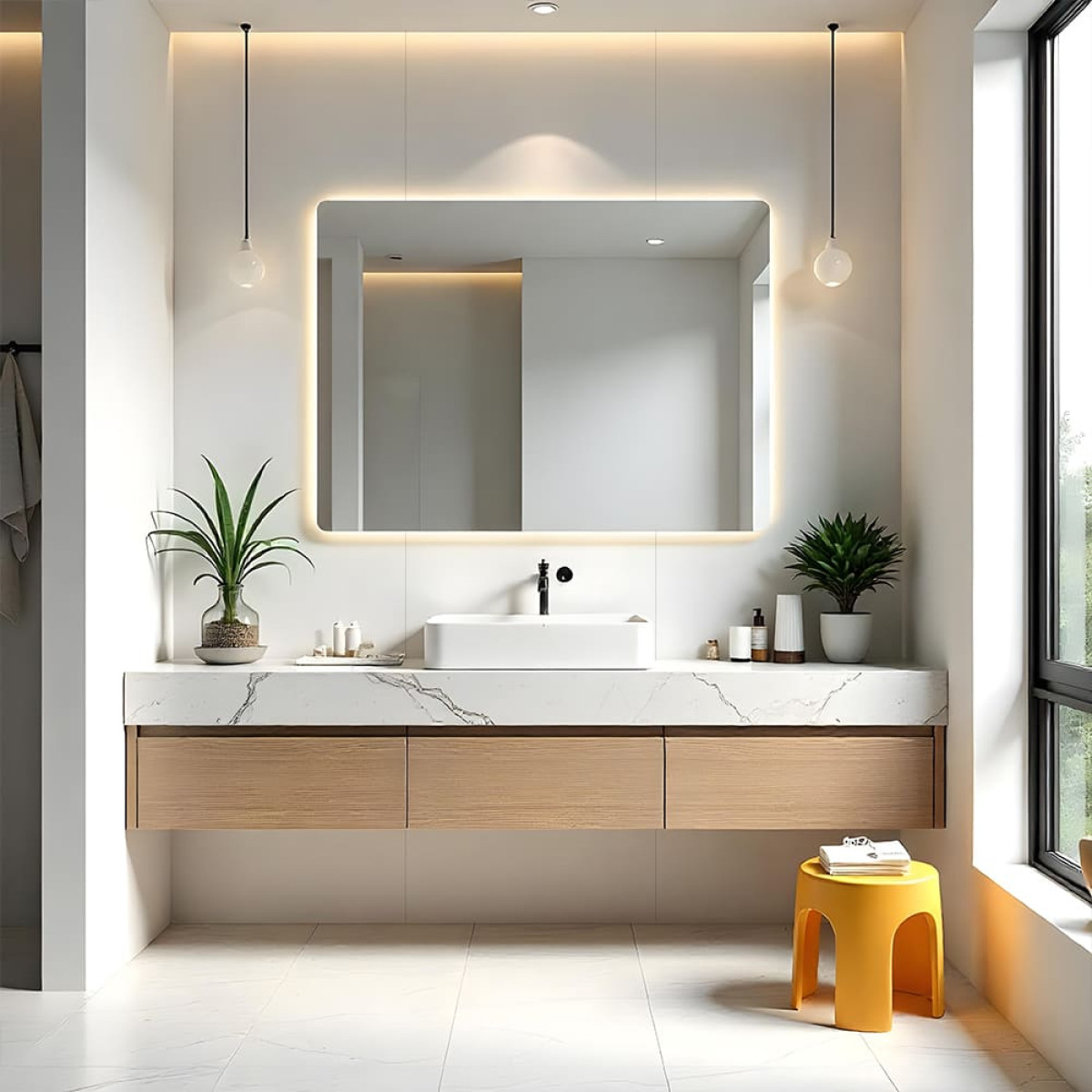 Самоклеюча стінова PET плитка в рулоні 600x3000x2 мм Білий Однотонний SW-00001688