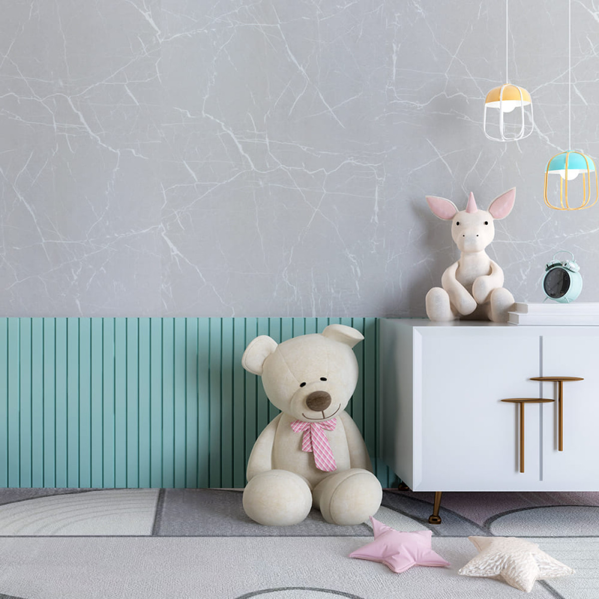 Самоклеюча стінова PET плитка в рулоні 600x3000x2 мм Сірий Мармур SW-00002431