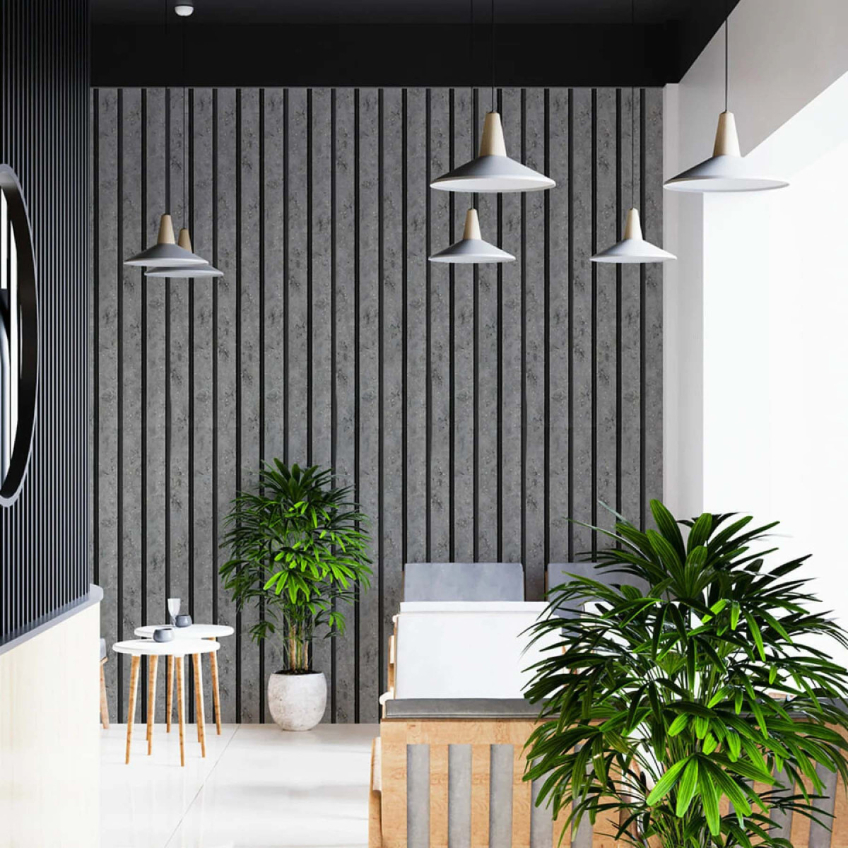 Рейка декоративна PS 2900×120×11 мм Бетон із золотими вкрапленнями SW-00001752