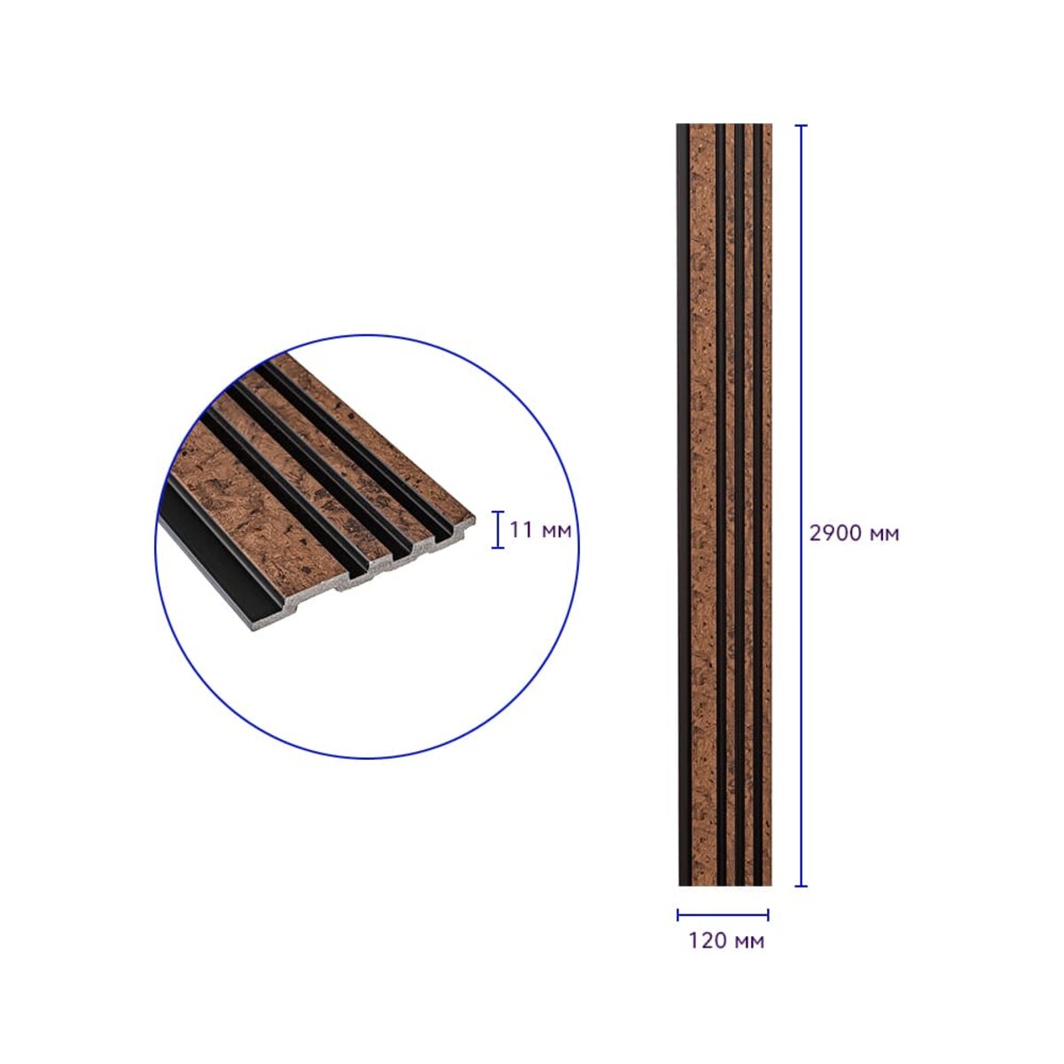 Рейка декоративна PS 2900х120х11мм Коричнева із золотими вкрапленнями SW-00002140