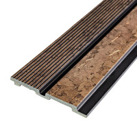 Стінова рейка PS декоративна 2900x120x12мм Коричневий із золотими прожилками SW-00001749