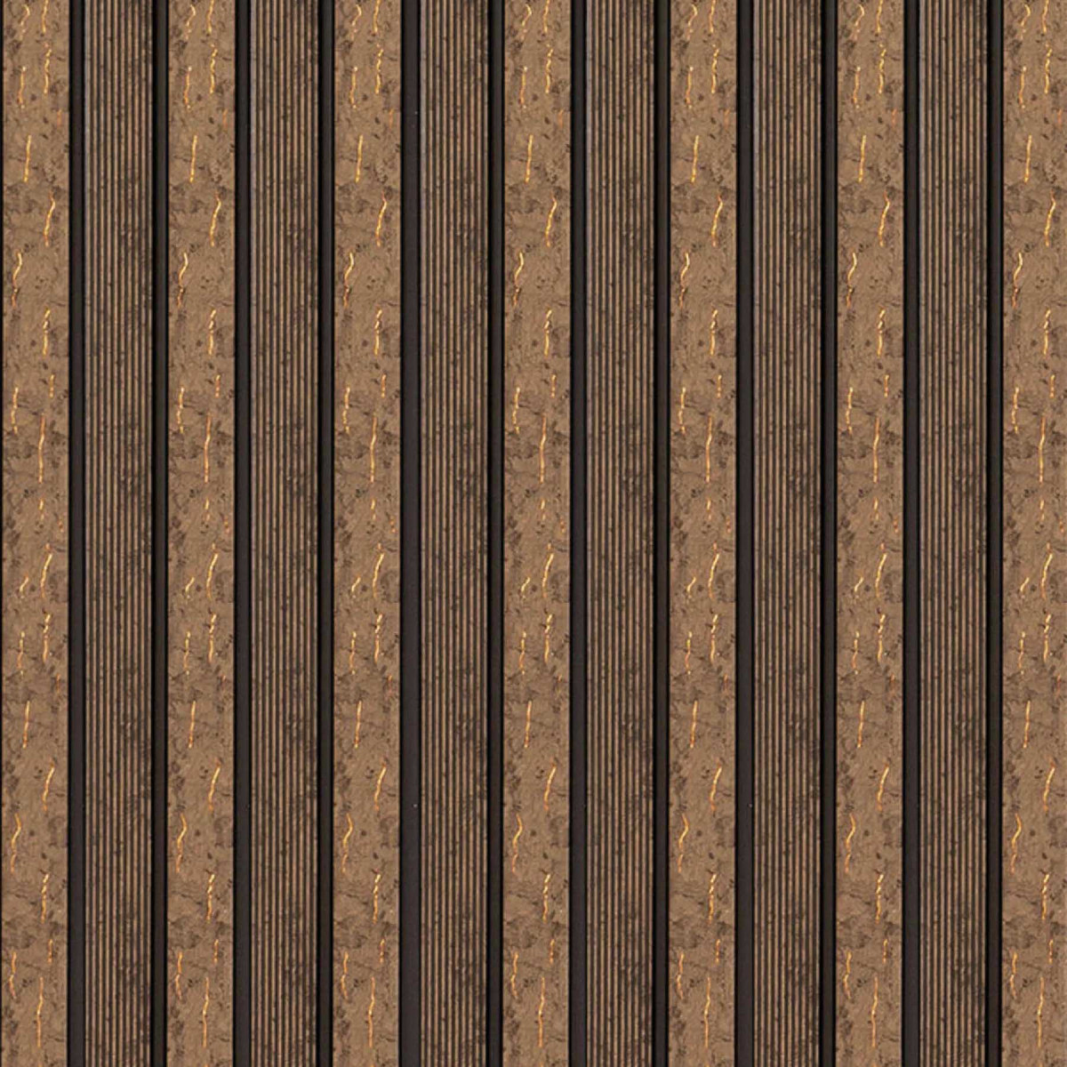 Стінова рейка PS декоративна 2900x120x12мм Коричневий із золотими прожилками SW-00001749