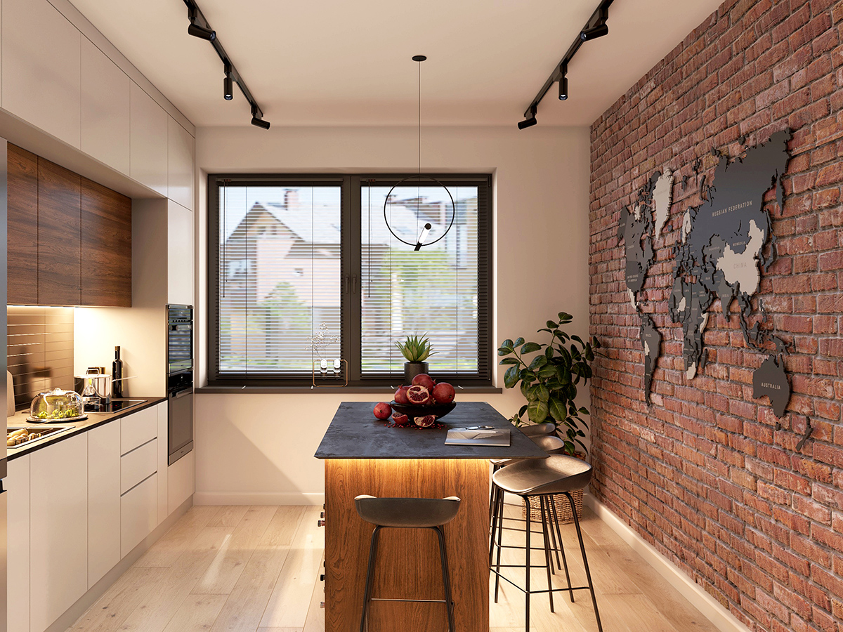 Оздоблення кухні гіпсовою плиткою