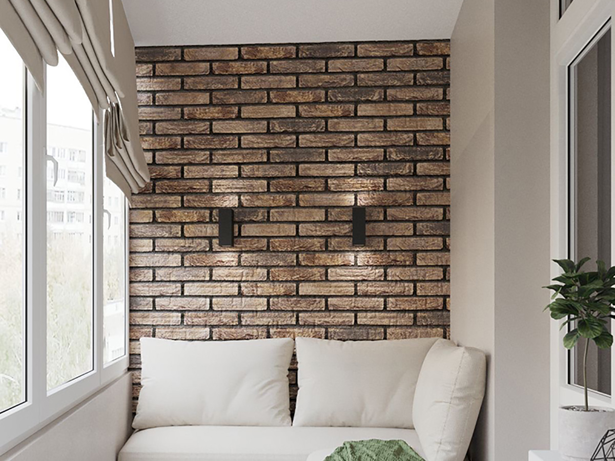 Декоративна гіпсова плитка на лоджії