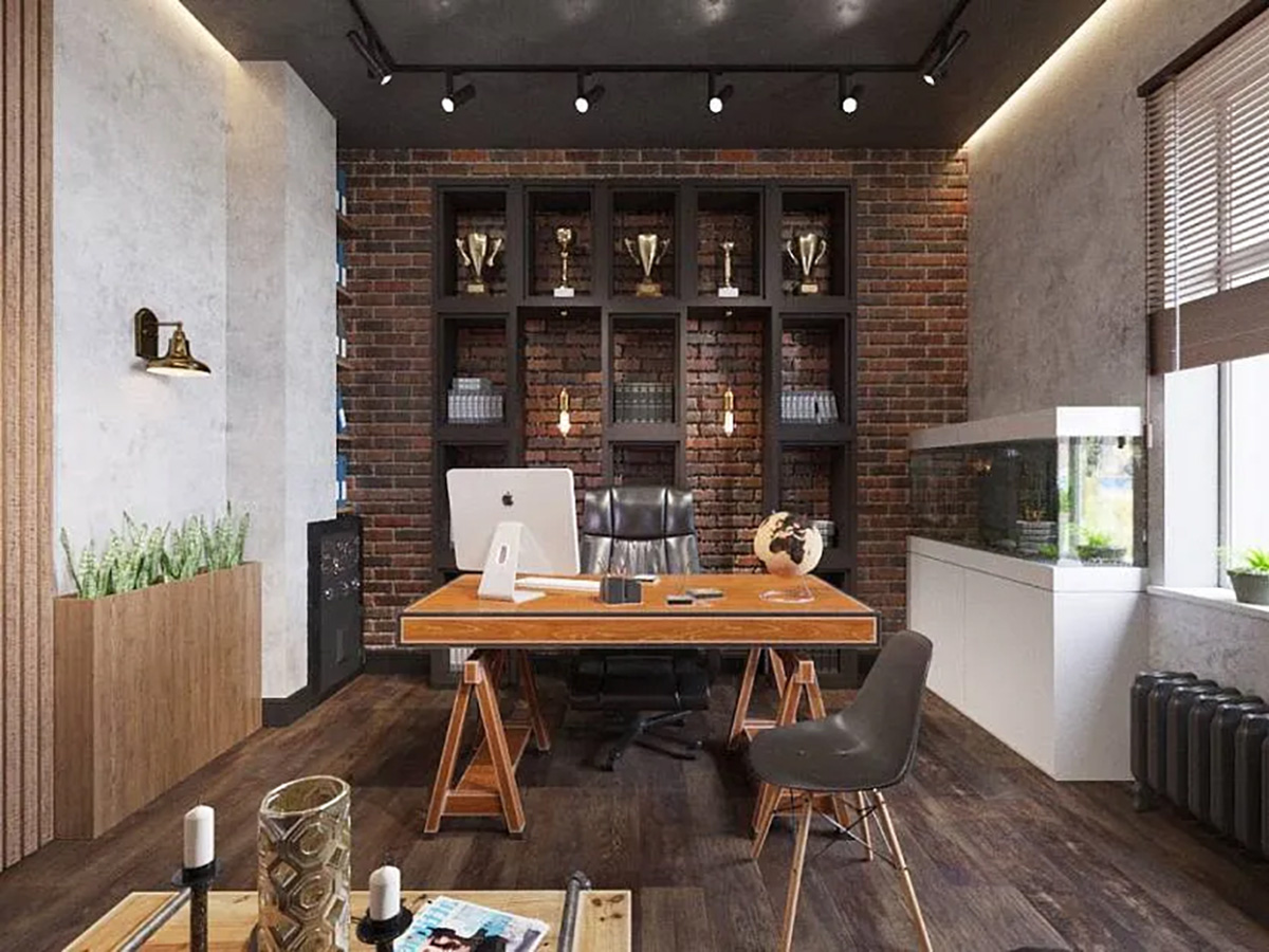 Гіпсова плитка під цеглу в офісі