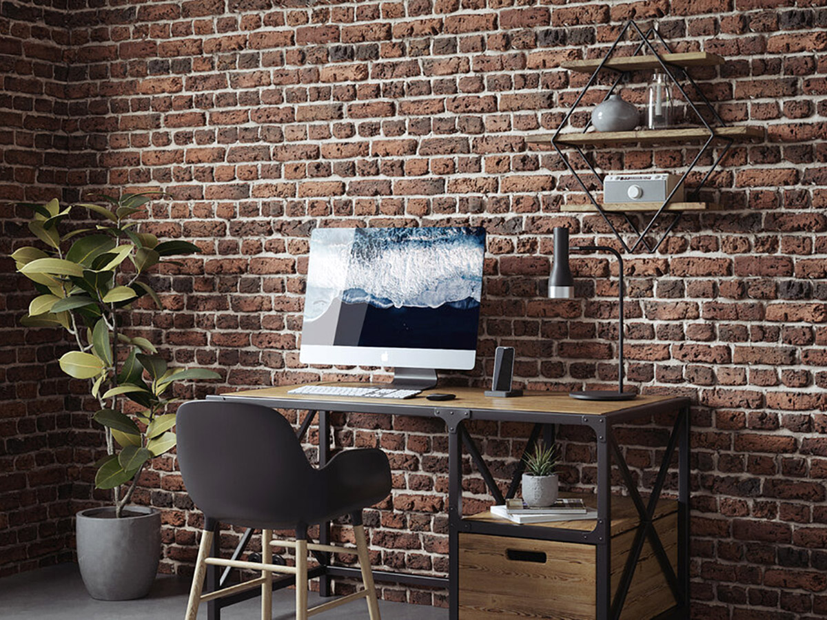 Гіпсова плитка Лофт червона