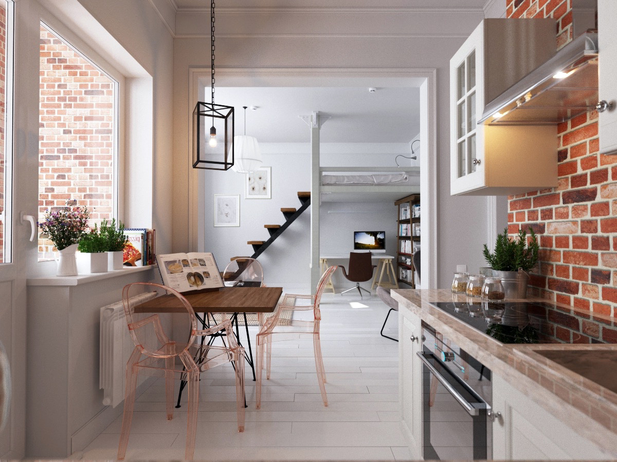 Кухня в стилі прованс з гіпсовою плиткою