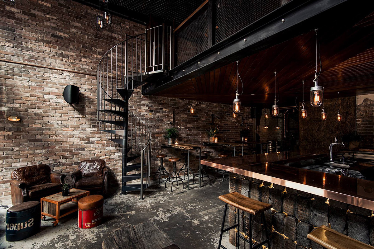 Декор стін кафе під цеглу