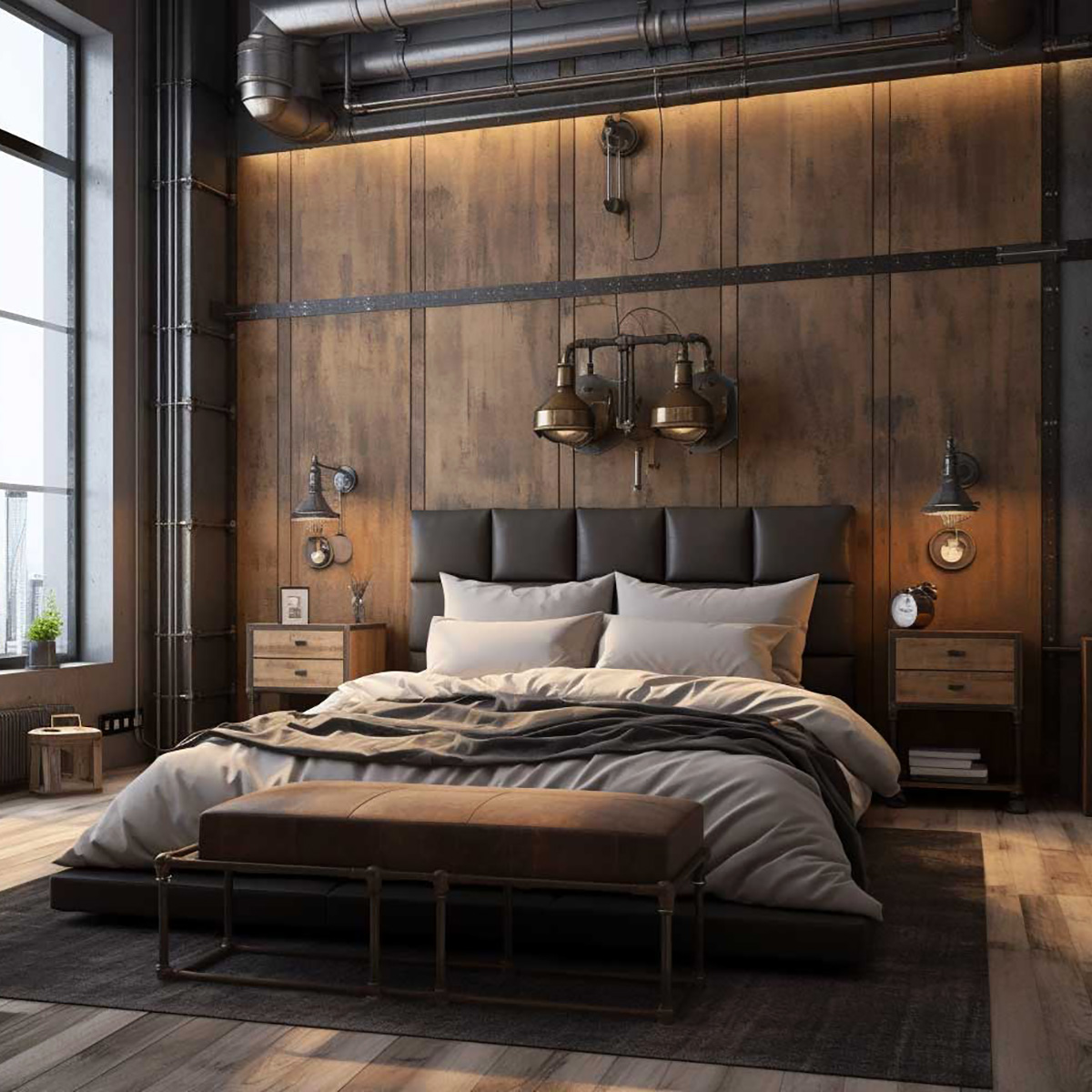 Інтер'єр вітальні в стилі Лофт