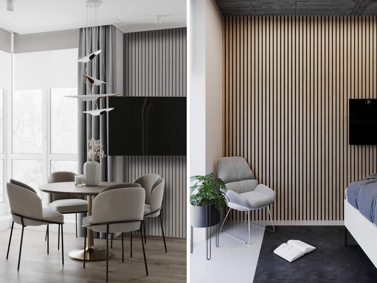 Рейки в інтер'єрі комерційних приміщень