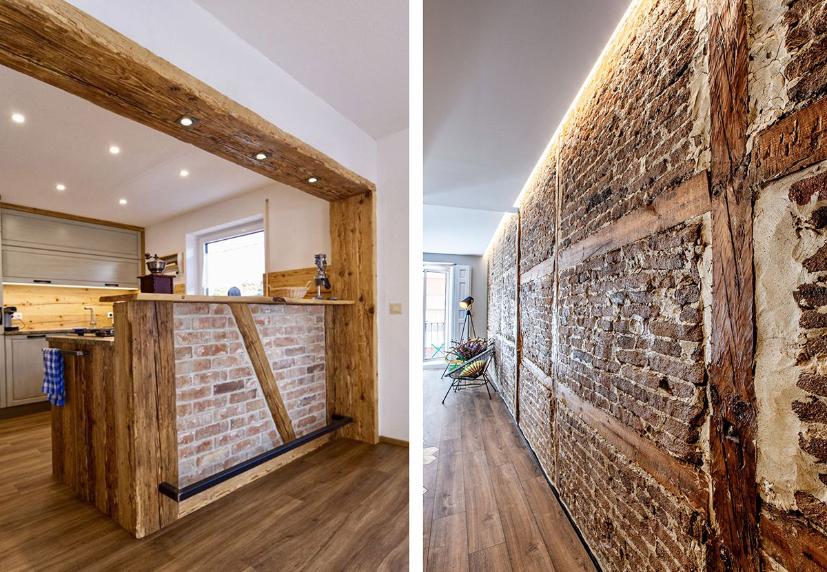 Фарбована цегляна стіна