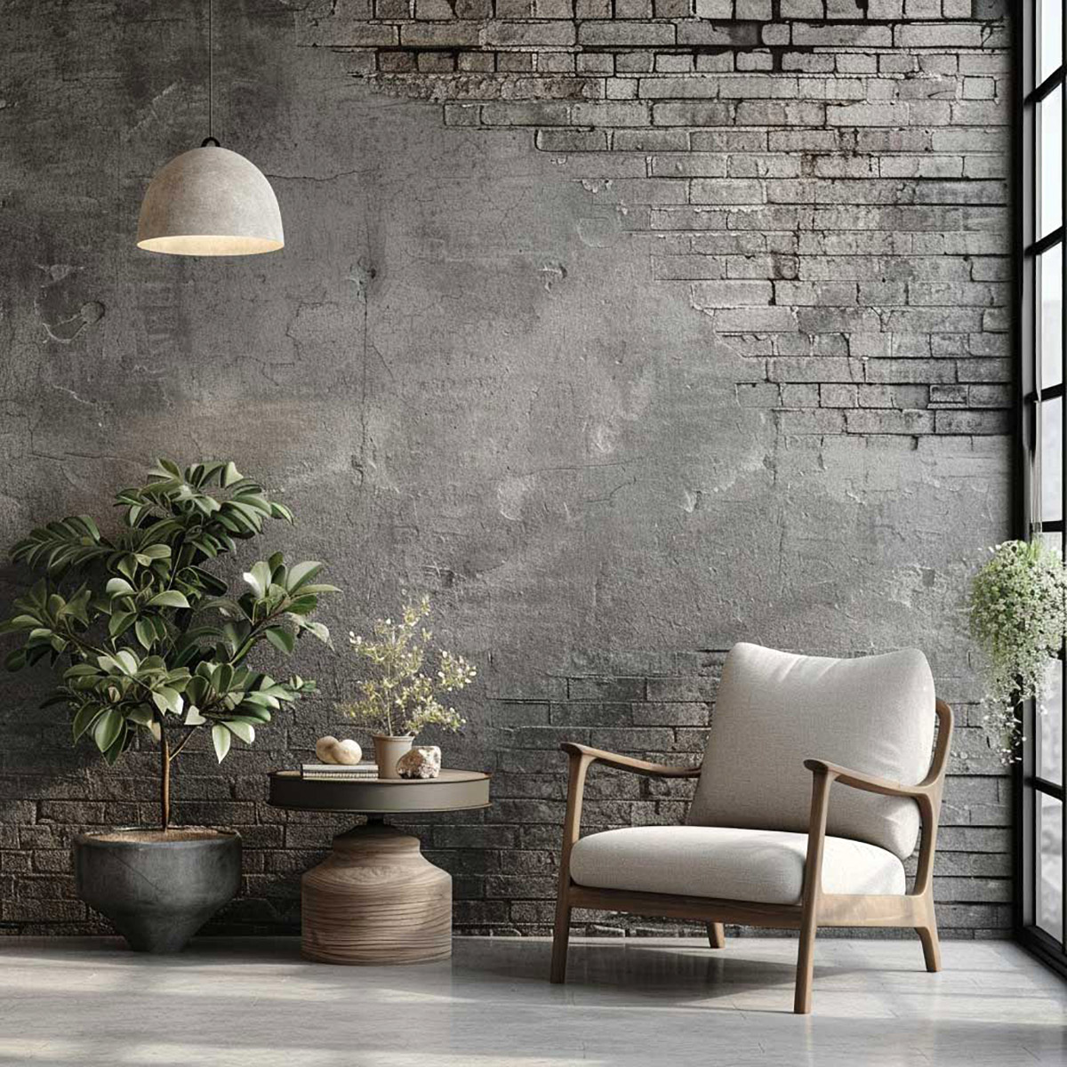 Акцентна стіна з гіпсової цегли