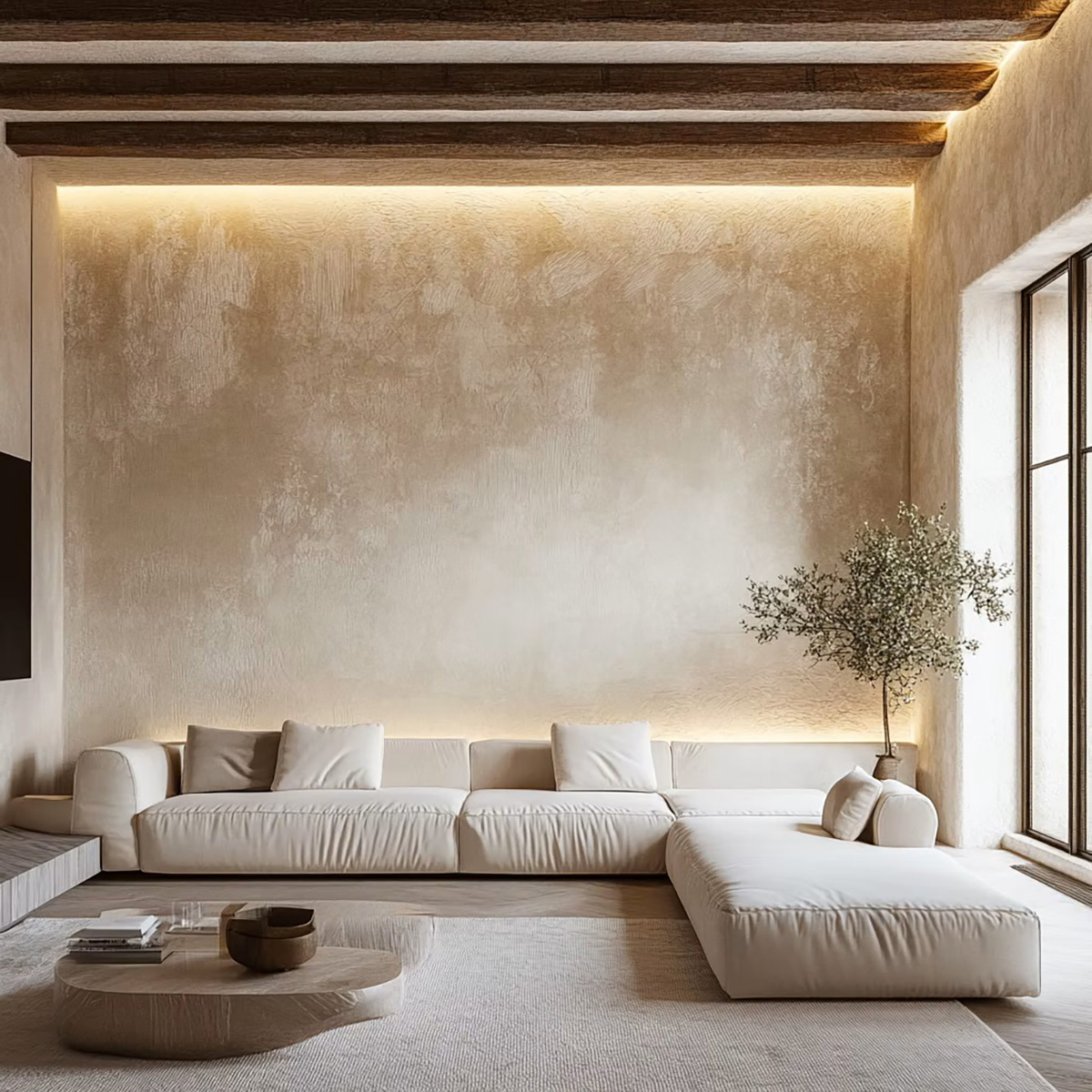 Венеціанська декоративна штукатурка для вітальні